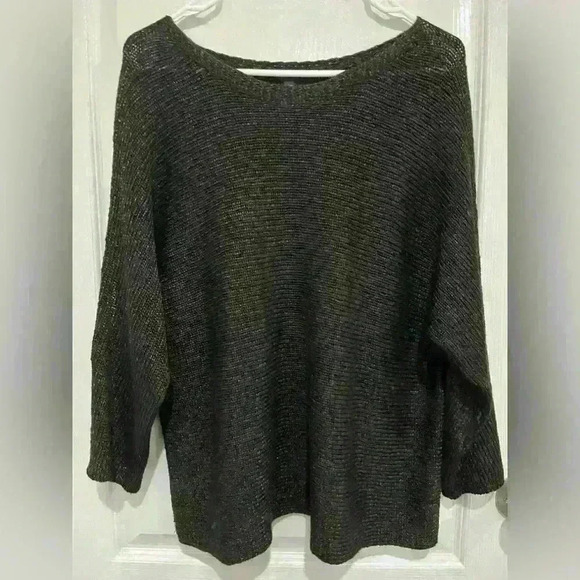 Eileen Fisher Brown Organic Linen Knitted Cold Shld Size medium metallic - Picture 5 of 5